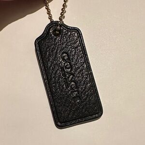 NWOT- Coach Black Textured Leather Tag